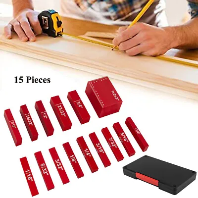 Buy 1 Set Setup Blocks Woodworking Tools 12 Piece Solid Aluminum Alloy Gauges+Case  • 37.03$