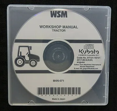 Buy Genuine Kubota M4n-071 Tractor Workshop Service Repair Manual On Cd Perfect • 63.96$