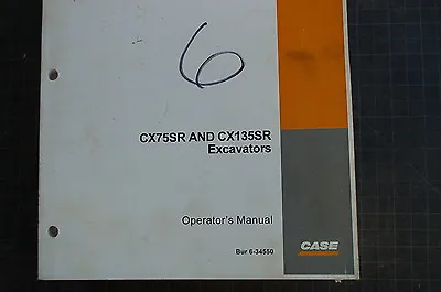 Buy CASE CX75SR CX135SR Crawler Excavator Trackhoe Owner Operator Maintenance Manual • 26.21$