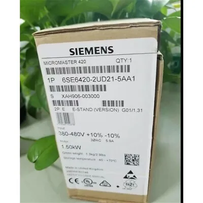Buy New Siemens 6SE6420-2UD21-5AA1 6SE6 420-2UD21-5AA1 MICROMASTER420 Without Filter • 271.99$