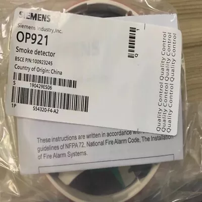 Buy 1PC Siemens OP921 Fire Alarm Photoelectric Address Smoke Detector • 159.60$