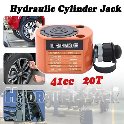 Buy 20T Mini Hydraulic Jack Multi-acting Low Profile Lifting Ram Compact Cylinder • 95.95$
