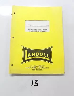 Buy Landoll Detachable Modular Equipment Trailer Owners Manual 5/89 • 29.99$