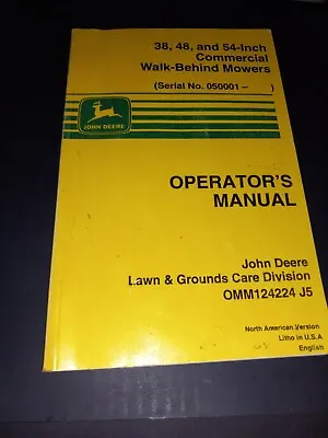Buy John Deere  Operator's Manual   OMM124224 J5 38,48 &54  Walk-behind Mowers • 14$