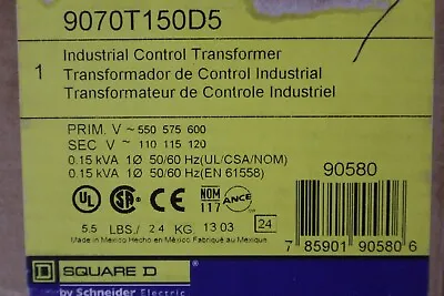 Buy Schneider Electric Square D 9070t150d5 Control Transformer 150va 600v-120v • 262.51$