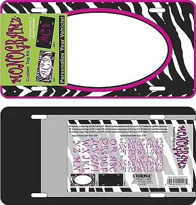Buy Chroma Monogramz Zebra Print Metal Tag License Plate Kit 002013 (x8312) • 10$