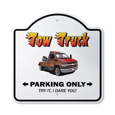 Buy Tow Truck Plastic Sign Street Driver Trucker Roadside Towing Flatbed T • 14.99$