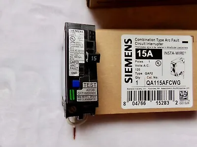 Buy (10) NEW Siemens QA115AFCWG QAF2 Combo Arc Fault 15 Amp 120V Plug In Breaker • 499.99$