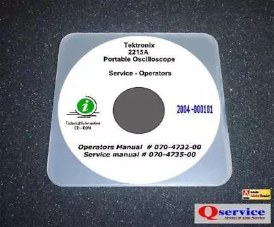 Buy Tektronix TEK 2215A Oscilloscop Service + Ops Manual CD WITH A3 17 X11  Diagrams • 11.99$