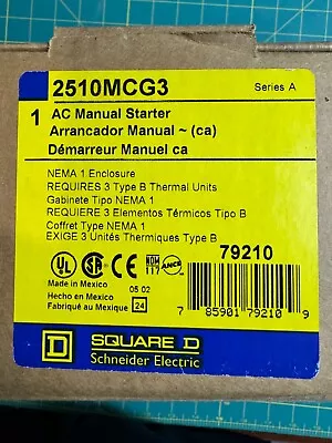 Buy NEW Square D 2510MCG3 Manual Motor Starter Schneider Electric 251OMCG3 - NEW • 300$