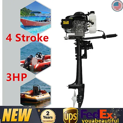 Buy 3 HP 4 Stroke Heavy Duty Outboard Motor Fishing Boat Engine Motor Trolling Motor • 264$