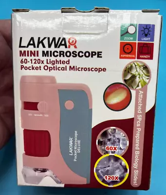 Buy LAKWAR Pocket Microscope For Kids Adults, 60x-120x Portable Handheld Microscope • 14.99$