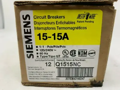 Buy Q1515NC - (Box Of 12, No Clip) - Siemens 15 Amp Tandem Breaker • 208.99$