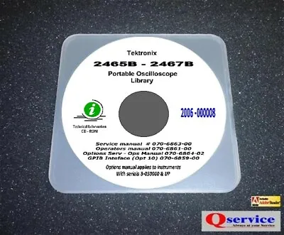Buy Tektronix TEK 2465B-2467B Service+Ops+GPIB+Options Hi Resolution Manuals CD • 24.99$