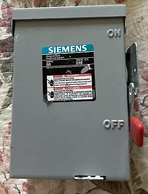 Buy Siemens GNF322RA 3 Pole 60A 240V General Duty Safety Switch Outdoor Main Panel • 50$