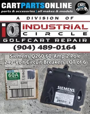 Buy Siemens Q260 60-Amp 2 Pole 240-Volt Circuit Breakers LOT Of 6 • 69.97$