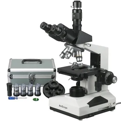 Buy AmScope 40X-2000X Lab Clinic Vet Trinocular Turret Phase Contrast Microscope • 1,121.99$