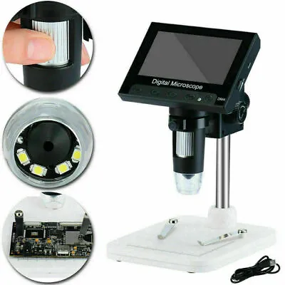 Buy 1000X 4.3  LCD Screen Digital Electronic Microscope Magnifier Camera 8 LED 2020 • 48.58$