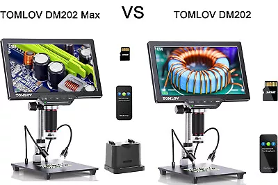 Buy TOMLOV Soldering Microscope Camera 1500x HDMI Digital Magnifier View Entire Coin • 169$