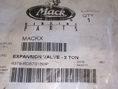 Buy Mack Expansion Valve - 2 Ton 4379-RD570150P • 22$