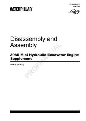Buy Caterpillar 308E Excavator Engine Supplement Service Manual Disassem Assem • 79$