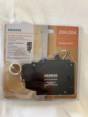 Buy Siemens Q2020AFCP 120V 20A/20A 1-pole  AFCI Type QTA Circuit Breaker  Arc Fault • 70$