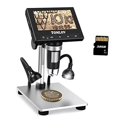 Buy  1000X Error Coin Microscope With 4.3  LCD Screen, USB Digital Microscope With  • 88.39$