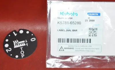 Buy NEW Kubota Deck Height Dial Label Dial Bar Sticker K5781-65280 Genuine OEM • 10$