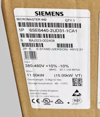 Buy NEW Siemens PLC 6SE6440-2UD31-1CA1 6SE64402UD311CA1 Warranty Expedited Shipping • 619$