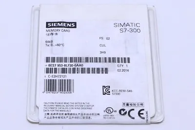 Buy * New Sealed Siemens Simatic S7-300 6es7 953-8lf30-0aa0 Micro Memory Card 64 Kb • 68$