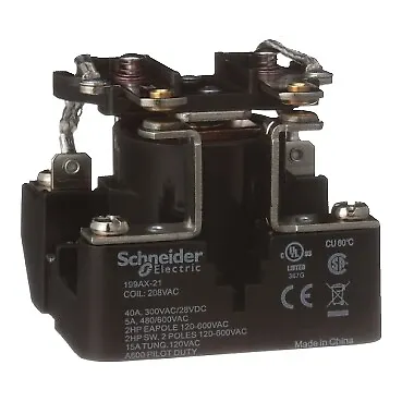 Buy Schneider Electric-Legacy Relays 199AX-21 Power Relay - DPST-NO - 40A - 208VA... • 59.01$