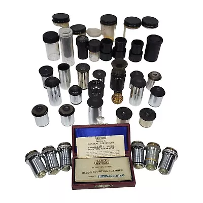 Buy Bausch & Lomb Zeiss Microscope Objective Lens Collection Vintage Lot • 149.95$