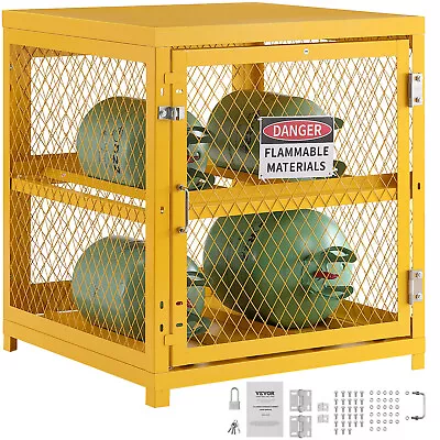 Buy VEVOR Horizontal Cylinder Storage Cabinet 4x33lb Capacity Propane Storage Cage • 259.99$