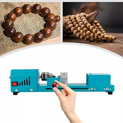 Buy Mini Lathe Beads Polisher Machine Wood Woodworking Cutting Home DIY Grinder Tool • 37.90$