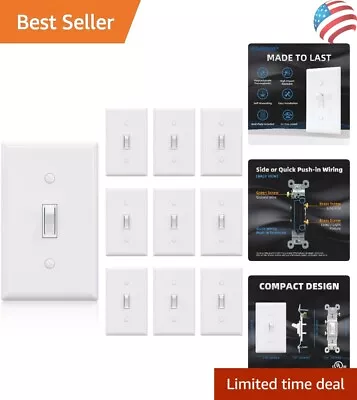 Buy 10 Pack Premium White Toggle Light Switches - Residential And Commercial Grade • 41.99$