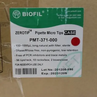 Buy ZEROTIP 1000µL Universal Low Retention Micro Pipette Tips Sterile 20 RACKS • 181.96$