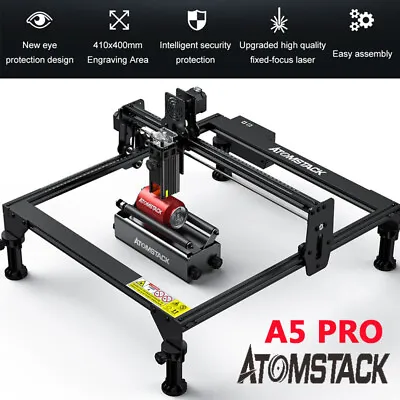 Buy 40W Laser Engraving Cutting Machine DIY Engraver Cutter Printer ATOMSTACK A5 PRO • 246.95$