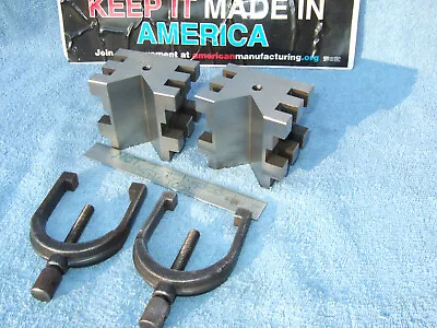 Buy V Blocks (2) W/clamps Used Toolmaker Machinist Made Clean Vintage Old Tooling • 225$
