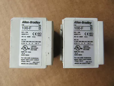 Buy () Allen Bradley 100-F Auxiliary Contact Blocks VGC!!! With Free Shipping • 8.95$