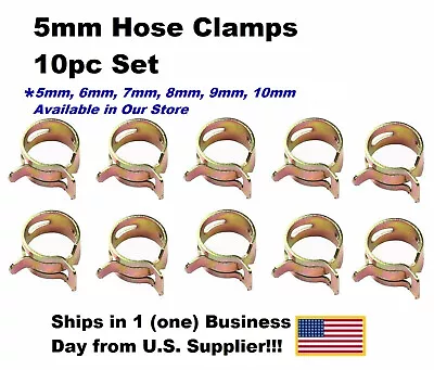 Buy ID 5mm Spring Clip,Vacuum,Fuel,Oil,Air Hose Line Band Clamp,Low Pressure 10pc  • 2.99$