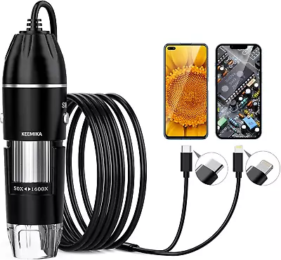 Buy KEEMIKA USB Digital Microscope, 50X-1600X Magnification Handheld, Portable  • 33.70$