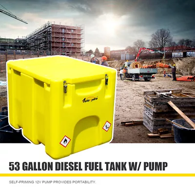 Buy Gas Tank 53 Gallon Marine Fuel Tank Portable Transfer Can Storage Diesel W/Pump • 768$