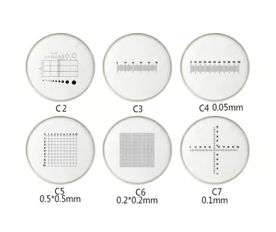 Buy Microscope Eyepiece Micrometer Grid Mesh Ruler Reticle Calibration Slide Dia19mm • 9.99$