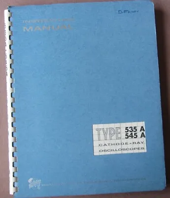 Buy 1960 Textronix CRT Cathode-Ray Oscilloscopes Type 535A 545A Instruction Manual  • 24.30$