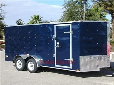 Buy NEW 7x16 7 X 16 V-Nose Enclosed Cargo Trailer W/Ramp • 2.25$