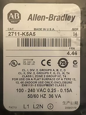 Buy Allen Bradley 2711-k5a5 Panel View 550 • 1,200$