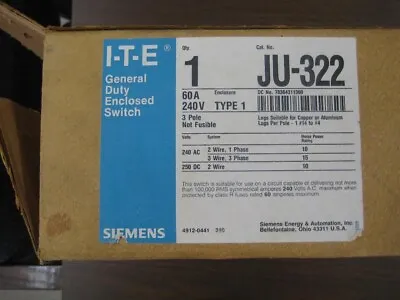 Buy Siemens Disconnect Switch Ju-322 • 75$
