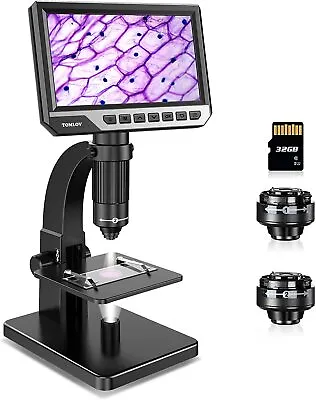 Buy TOMLOV DM11 LCD Digital Microscope With 2000X Dual Lens, 7'' IPS Coin Microscope • 146.15$