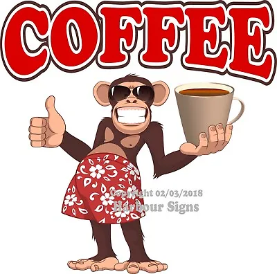 Buy Coffee DECAL (Choose Your Size) Monkey Concession Food Truck Sticker  • 12.99$