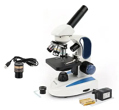 Buy AmScope 40X-1000X Dual LED Portable Student Compound Microscope 1M Camera Handle • 132.99$